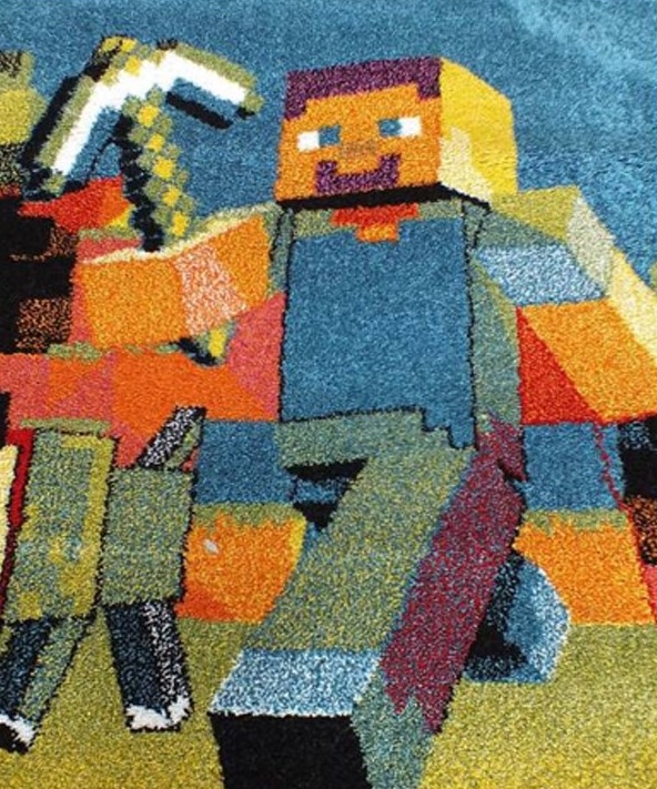 Przykładowy dywan do pokoju dziecinnego, motyw z gry Minecraft